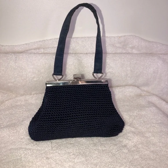 PREOWNED THE SAK Elegant Black mini lined snap closure Handbag - Picture 3 of 7